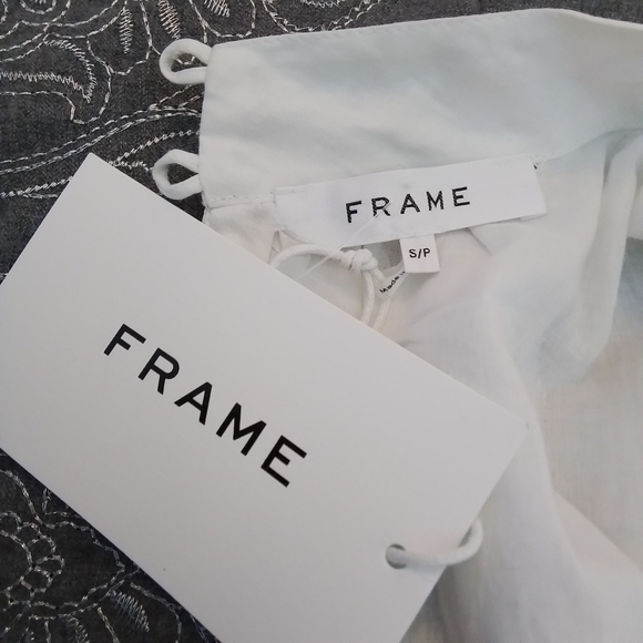 NWT FRAME White Eyelet Peplum Top - S - Picture 11 of 12